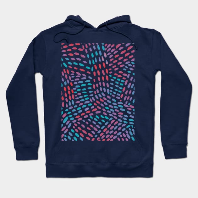 Watercolor dotted lines - pink and blue Hoodie by wackapacka